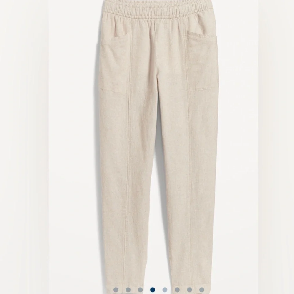 OLD NAVY High-Waisted Cropped Linen-Blend‎ Pants